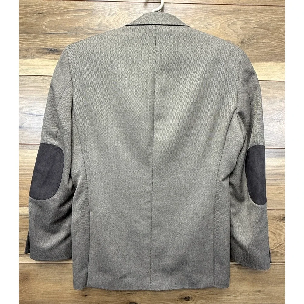 Haggar Blazer Jacket Men's 38 Gray Lined Long Sleeve Single Breasted Notch Lapel